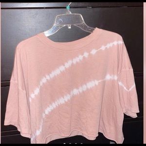 Flirtitude pink & white crop top. Oversize, size XXL